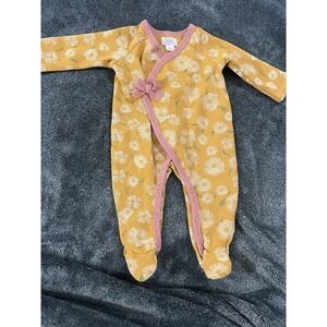 Mud Pie Mustard Yellow Floral One Piece Size 0-3m‎